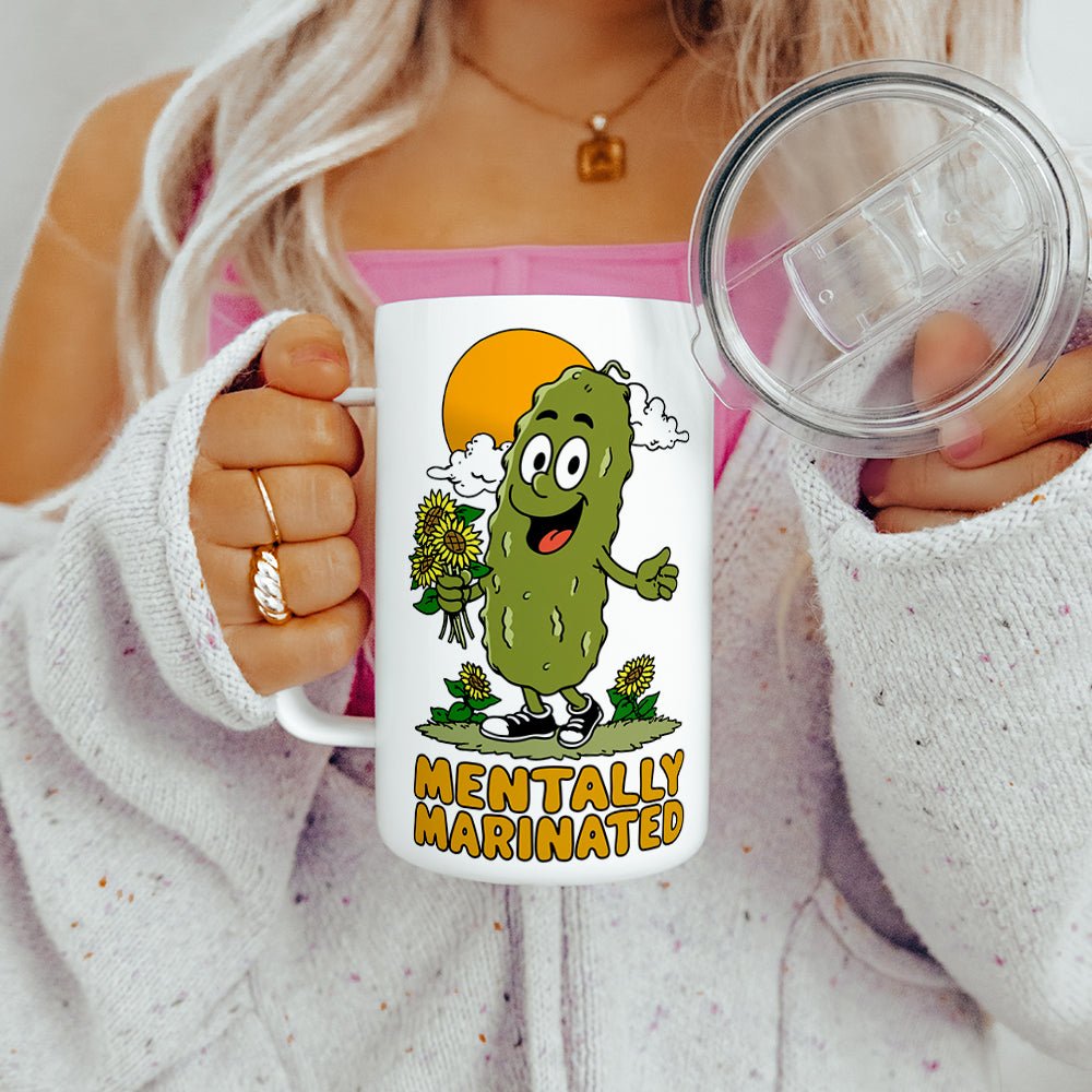 Mentally Marinated Pickle Insulated Travel Mug - Loftipop