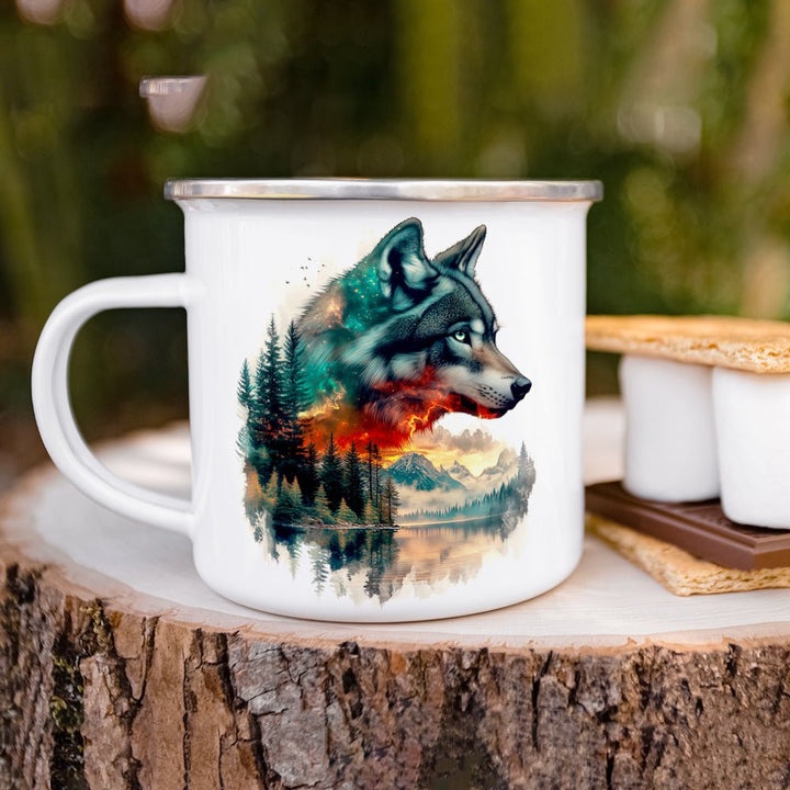 Nature Wolf Camp Mug - Loftipop