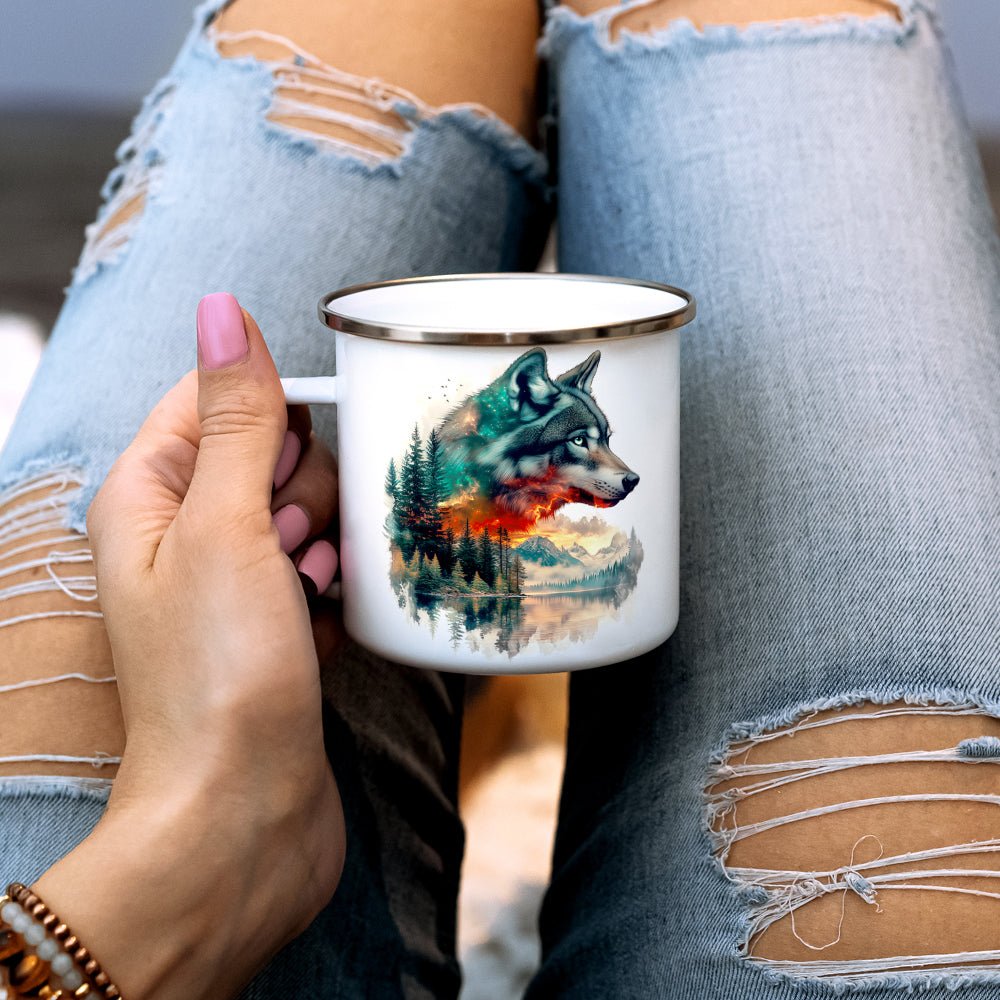 Nature Wolf Camp Mug - Loftipop