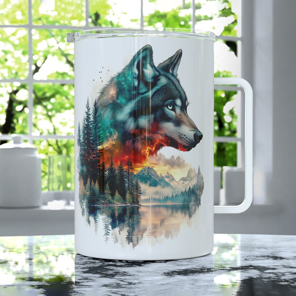 Nature Wolf Insulated Travel Mug - Loftipop