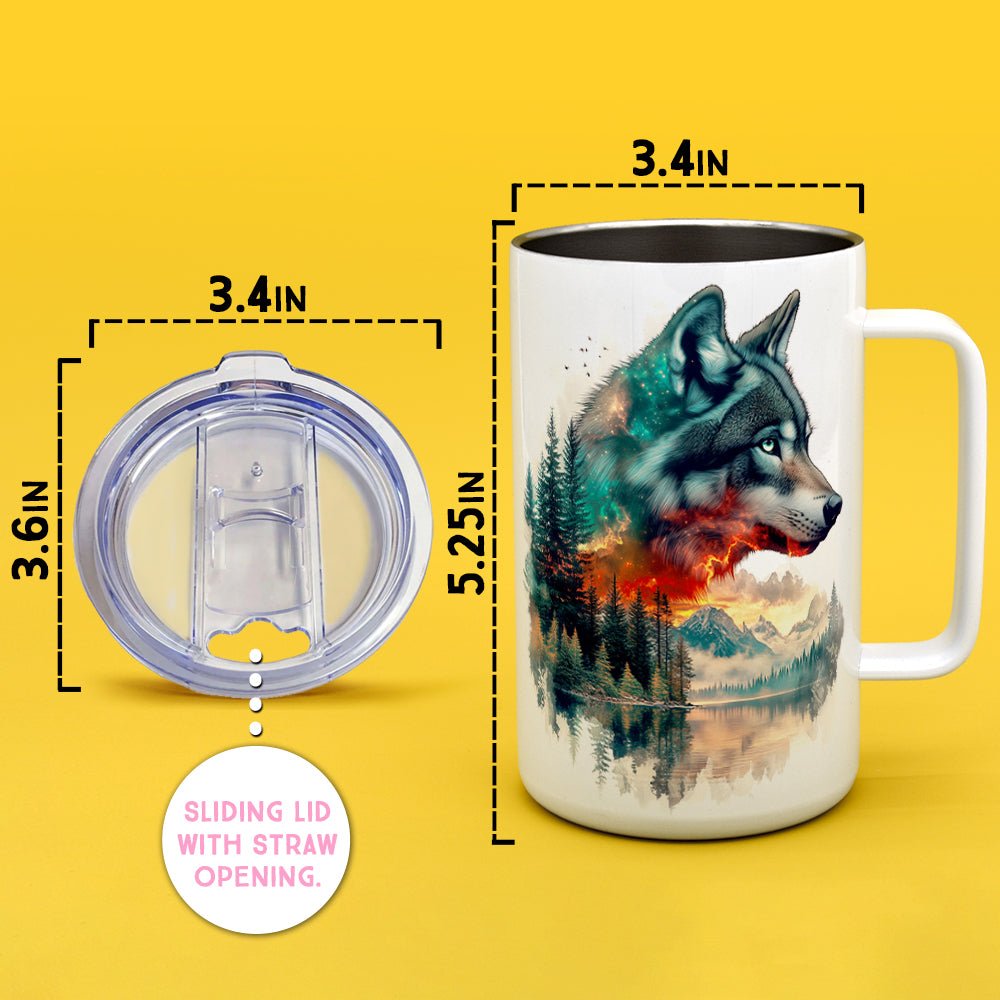 Nature Wolf Insulated Travel Mug - Loftipop