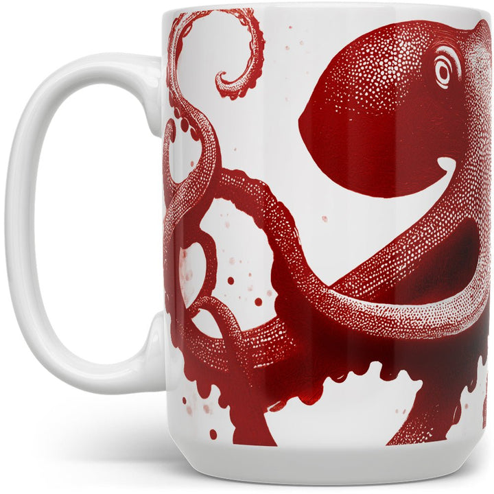Nautical Red Octopus Mug - Loftipop