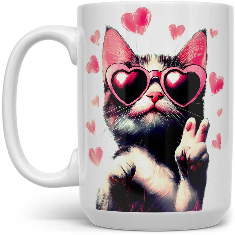 Peace and Love Cat Mug - Loftipop