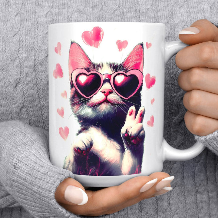 Peace and Love Cat Mug - Loftipop