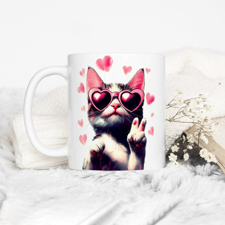 Peace and Love Cat Mug - Loftipop