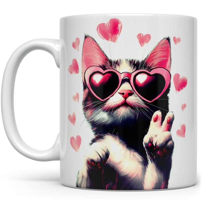 Peace and Love Cat Mug - Loftipop