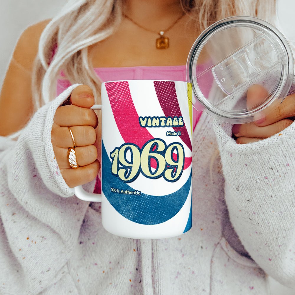 Personalized Birth Year 1960's Retro Insulated Travel Mug - Loftipop