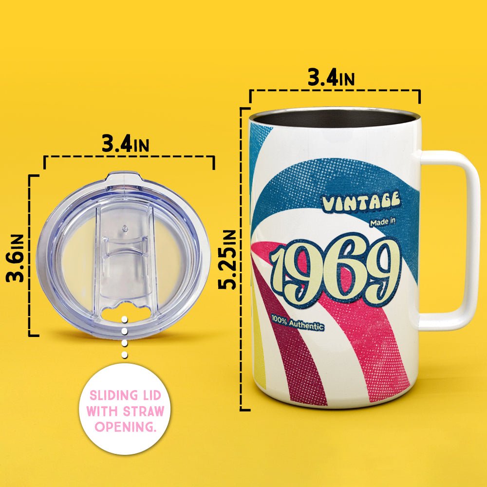 Personalized Birth Year 1960's Retro Insulated Travel Mug - Loftipop