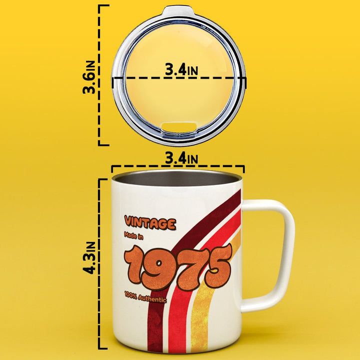 Personalized Birth Year 1970's Retro Insulated Travel Mug - Loftipop