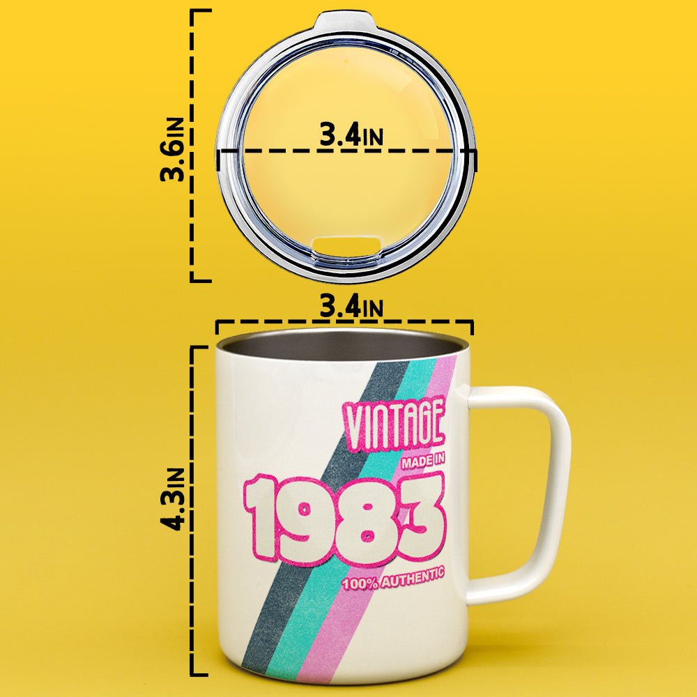 Personalized Birth Year 1980's Retro Insulated Travel Mug - Loftipop