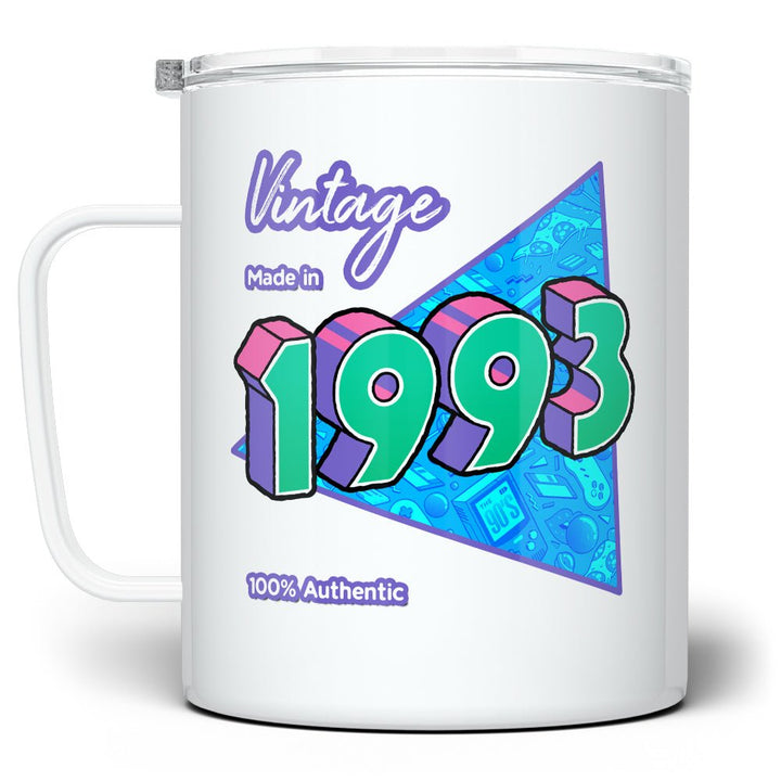 Personalized Birth Year 1990's Retro Insulated Travel Mug - Loftipop