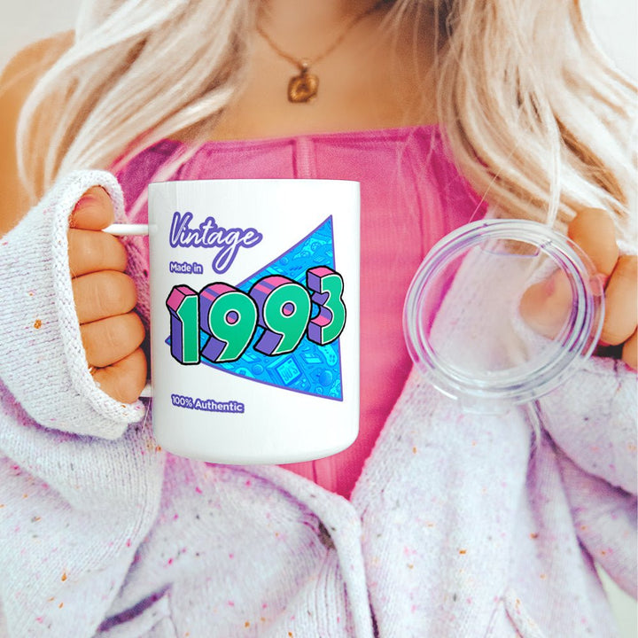 Personalized Birth Year 1990's Retro Insulated Travel Mug - Loftipop