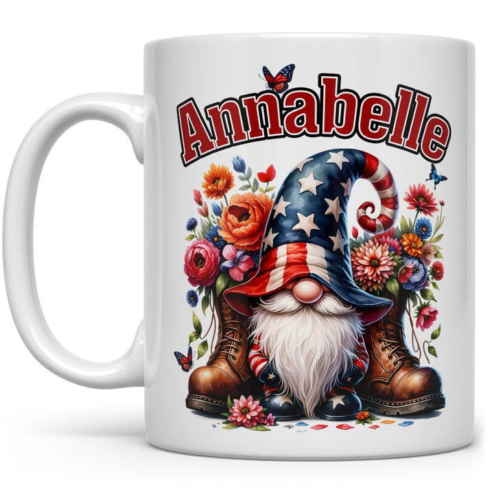 Personalized Name Patriotic Gnome Mug - Loftipop