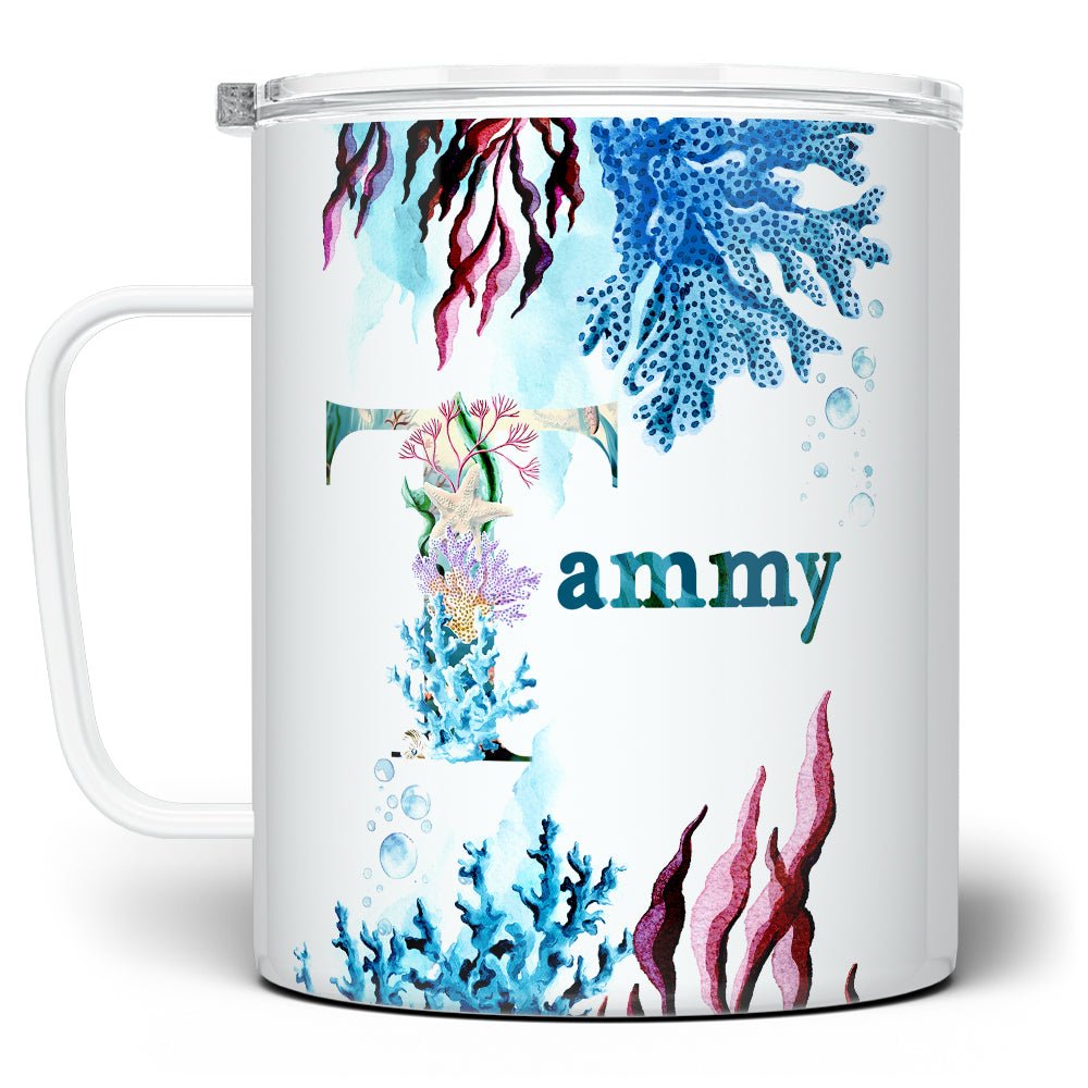 Personalized Name Sea Life Insulated Travel Mug - Loftipop