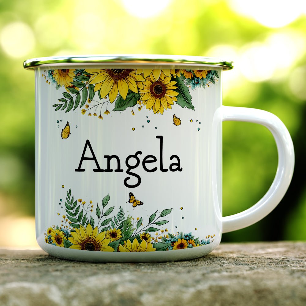 Personalized Name Sunflower Camp Mug - Loftipop