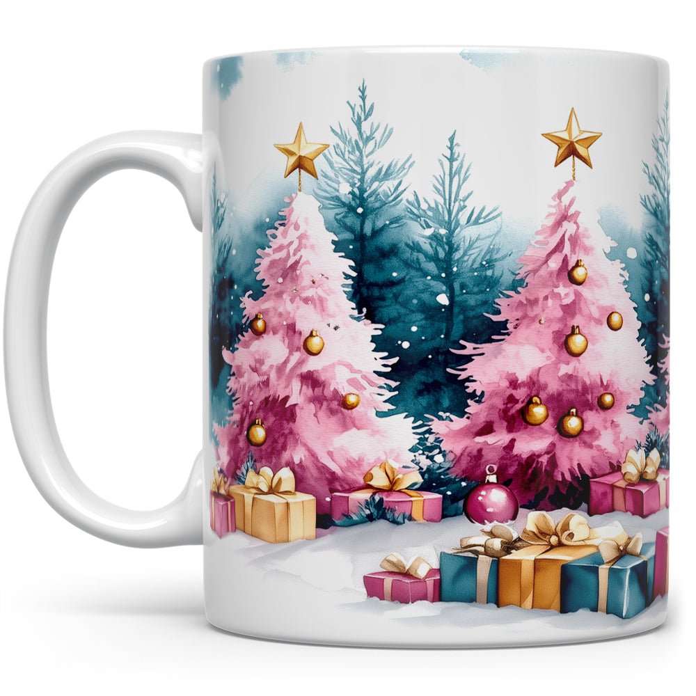 Pink Holiday Trees Mug - Loftipop