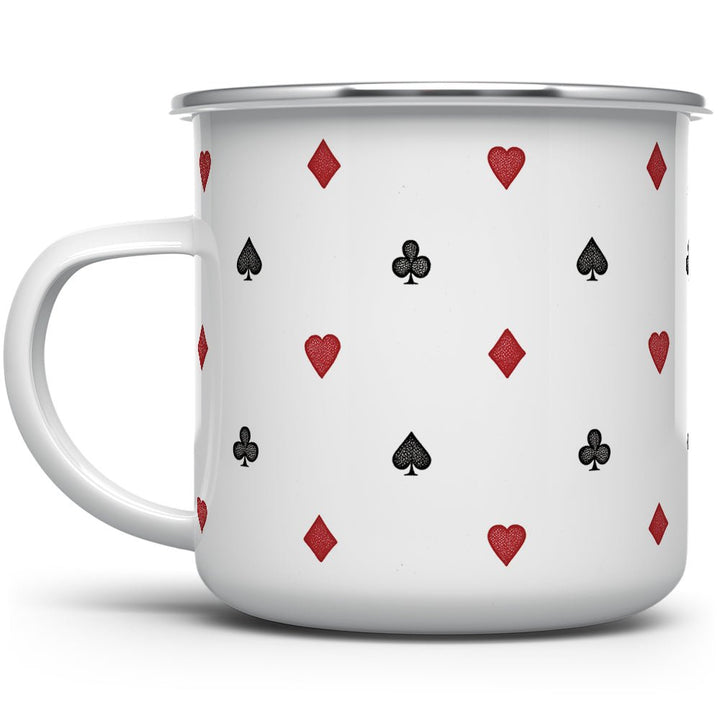 Playing Card Suit Pattern Camp Mug - Loftipop