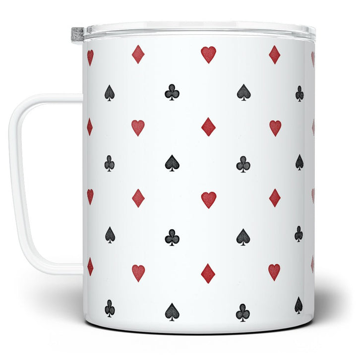 Playing Card Suit Pattern Insulated Travel Mug - Loftipop