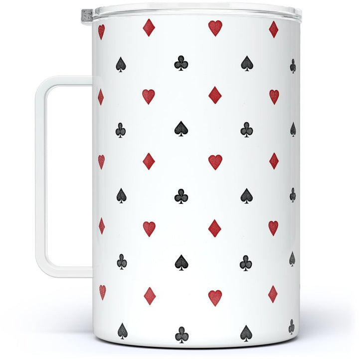 Playing Card Suit Pattern Insulated Travel Mug - Loftipop