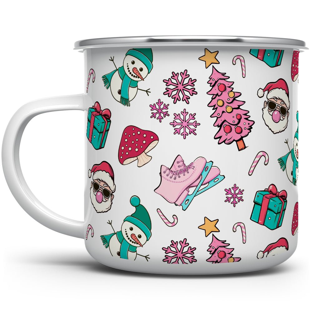 Retro Christmas Pattern Camp Mug - Loftipop