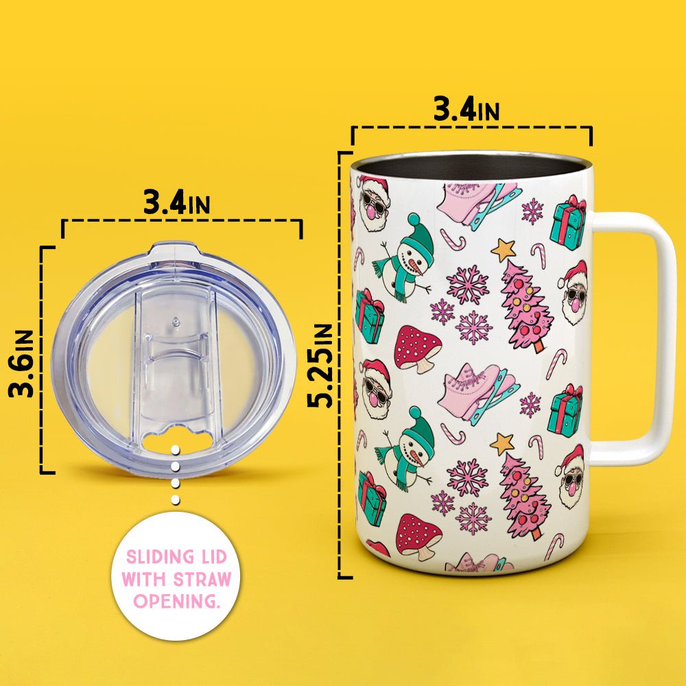 Retro Christmas Pattern Insulated Travel Mug - Loftipop