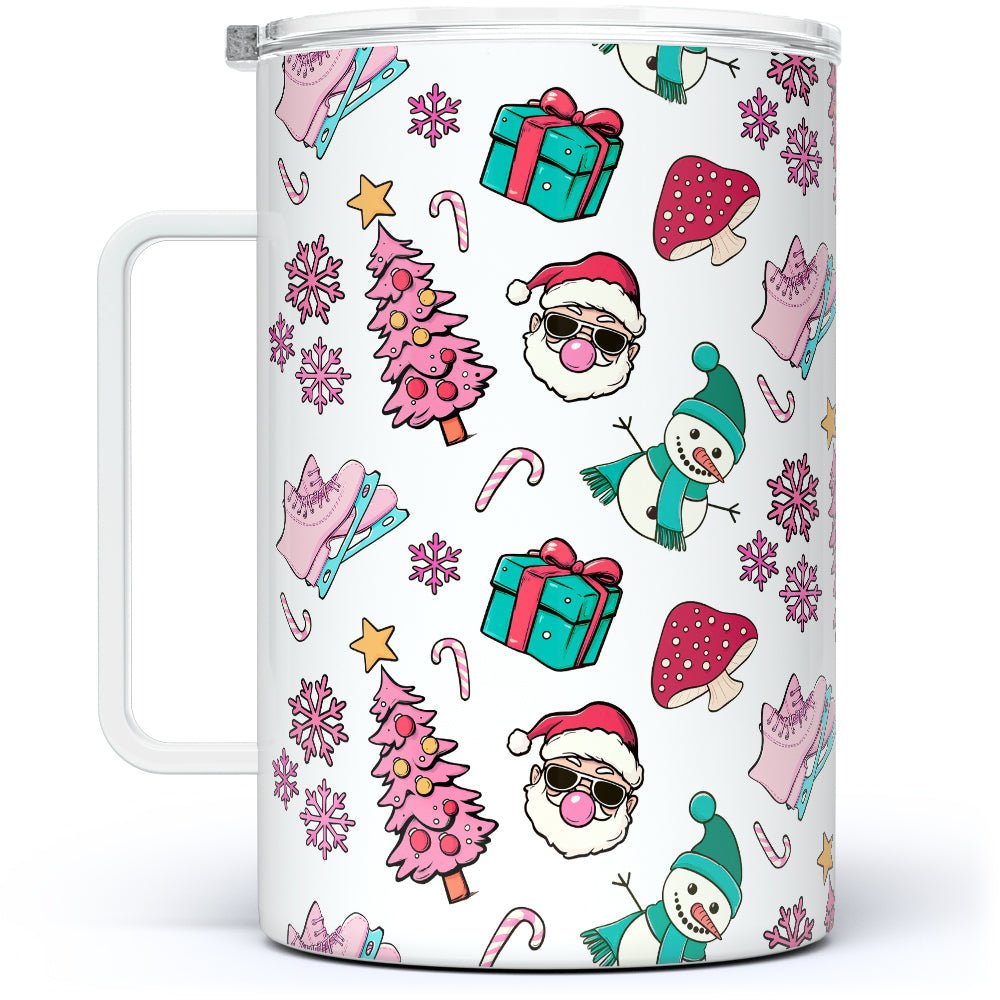 Retro Christmas Pattern Insulated Travel Mug - Loftipop