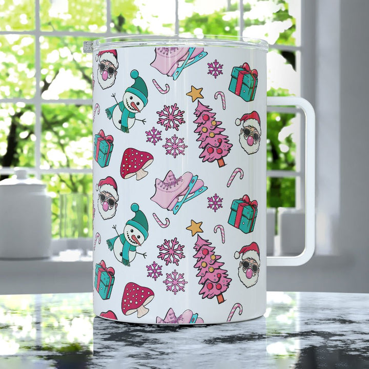 Retro Christmas Pattern Insulated Travel Mug - Loftipop