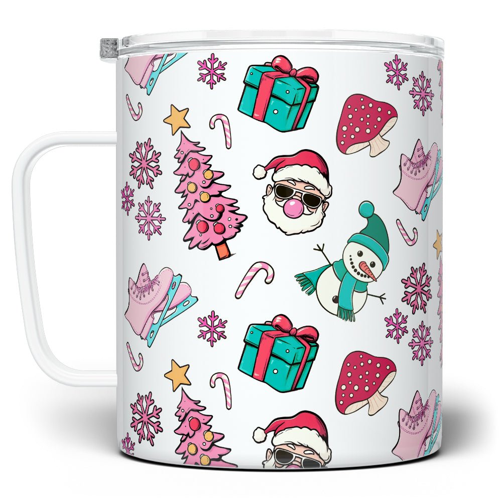 Retro Christmas Pattern Insulated Travel Mug - Loftipop