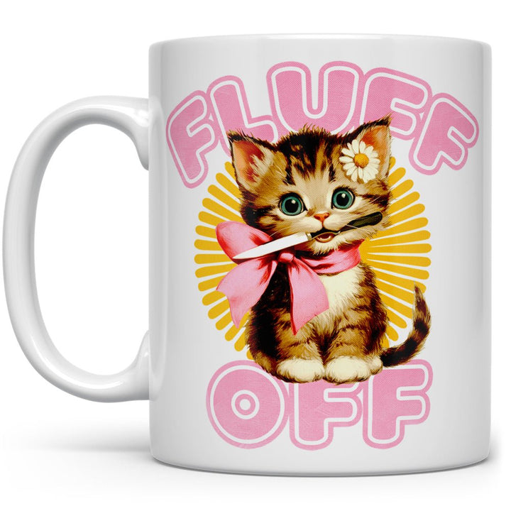 Retro Fluff Off Cat Mug - Loftipop