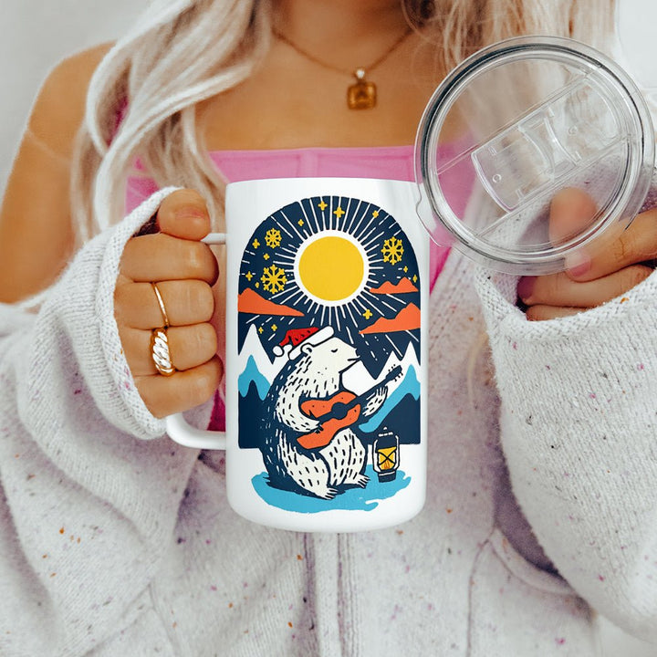 Retro Polar Bear Insulated Travel Mug - Loftipop