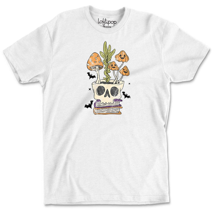 Retro Skull Planter Crewneck T-Shirt - Loftipop