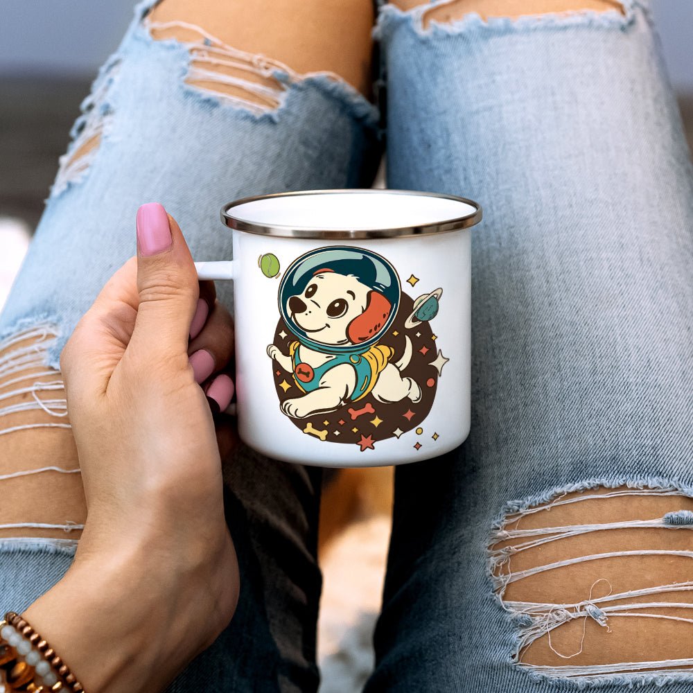 Retro Space Dog Camp Mug - Loftipop