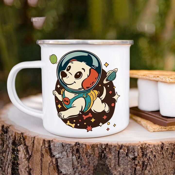 Retro Space Dog Camp Mug - Loftipop