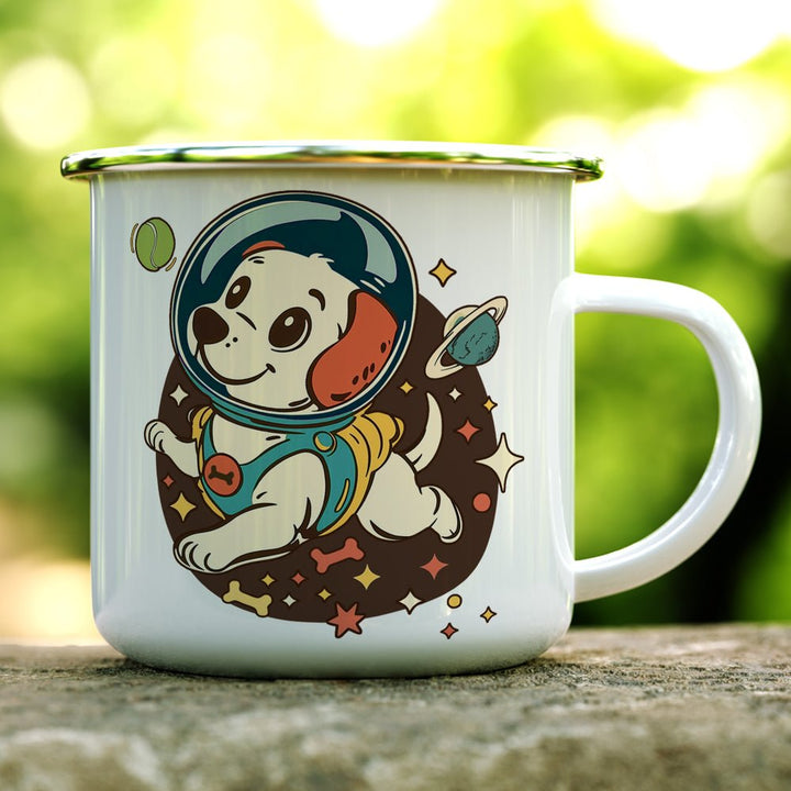 Retro Space Dog Camp Mug - Loftipop