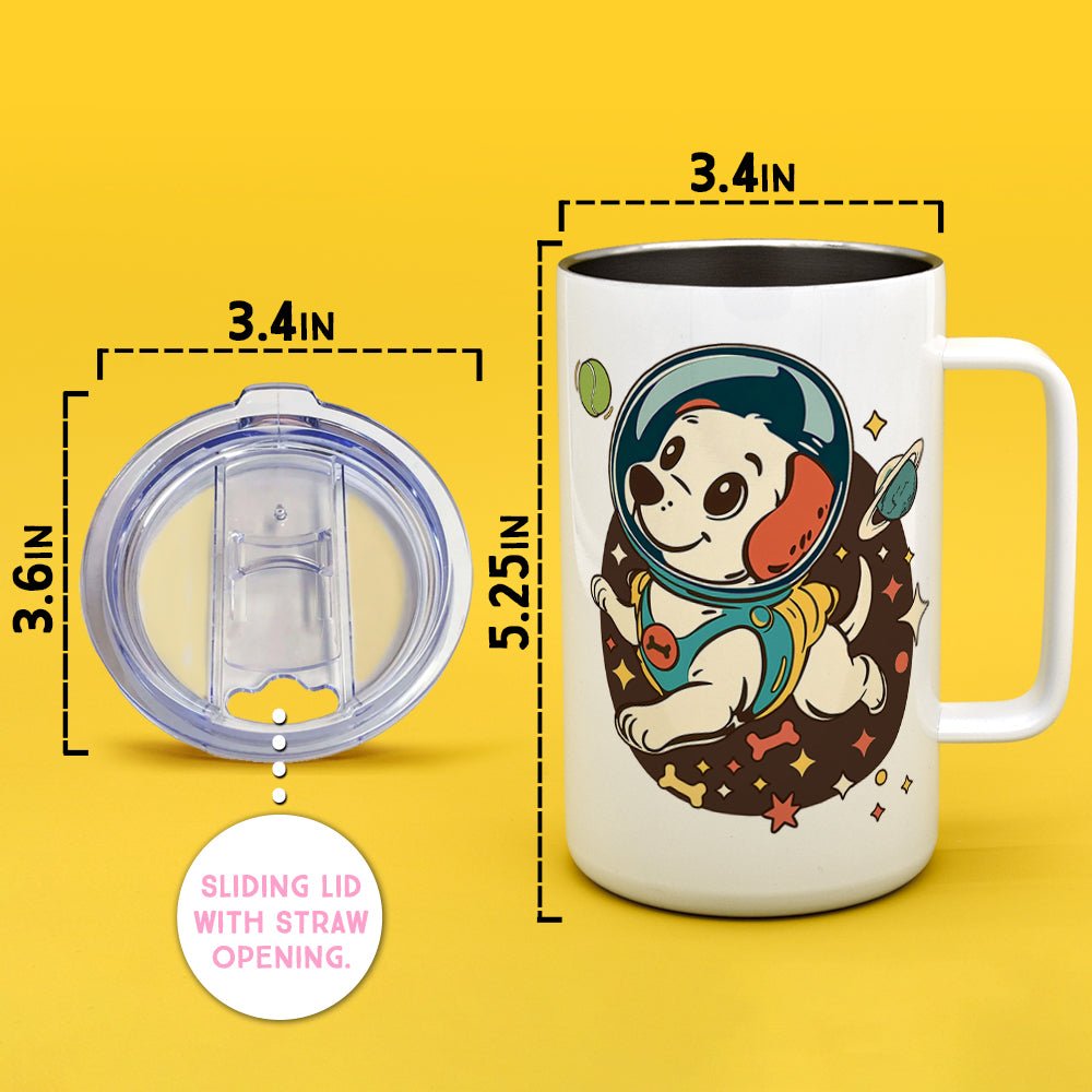 Retro Space Dog Insulated Travel Mug - Loftipop