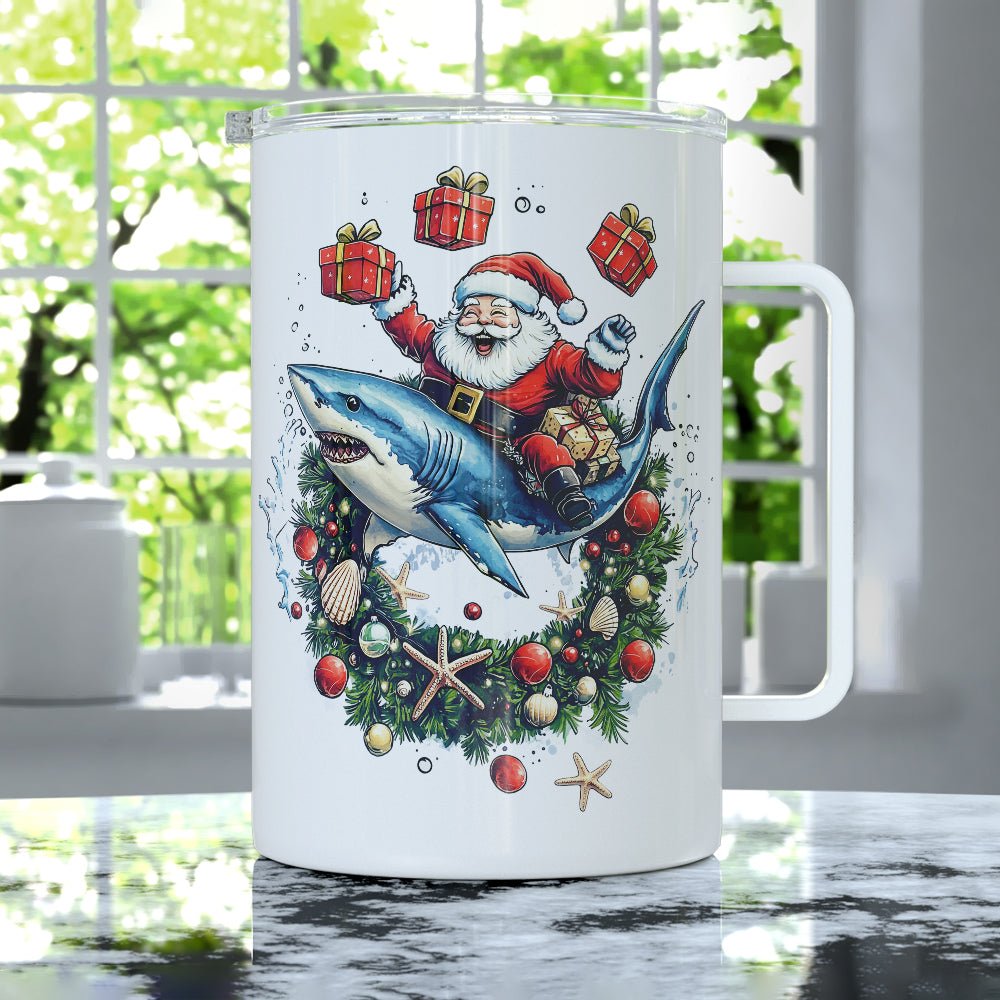 Santa Shark Insulated Travel Mug - Loftipop