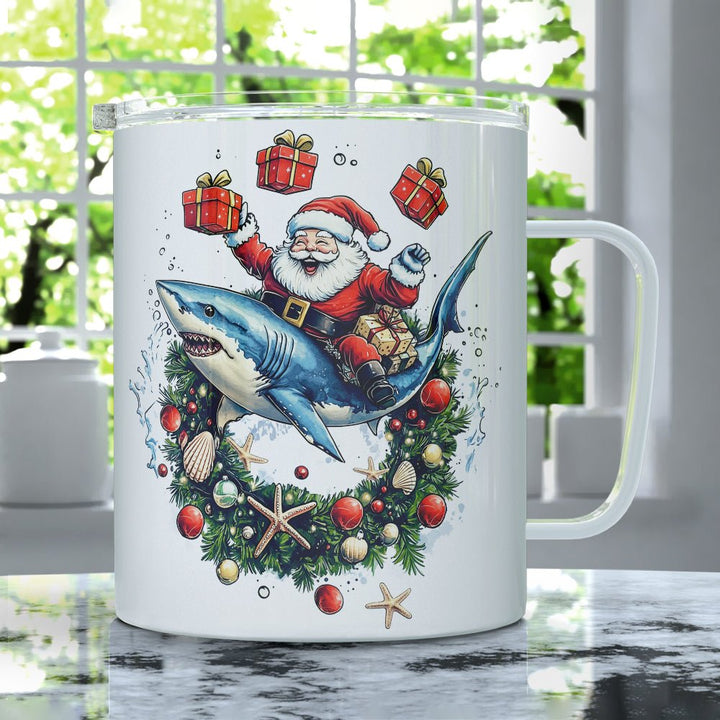 Santa Shark Insulated Travel Mug - Loftipop