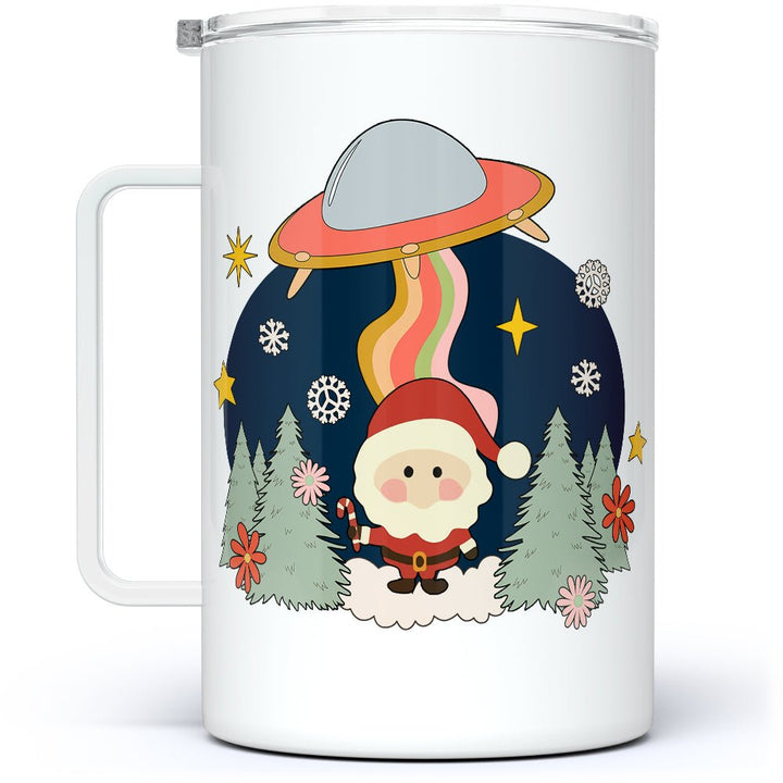 Santa UFO Abduction Insulated Travel Mug - Loftipop