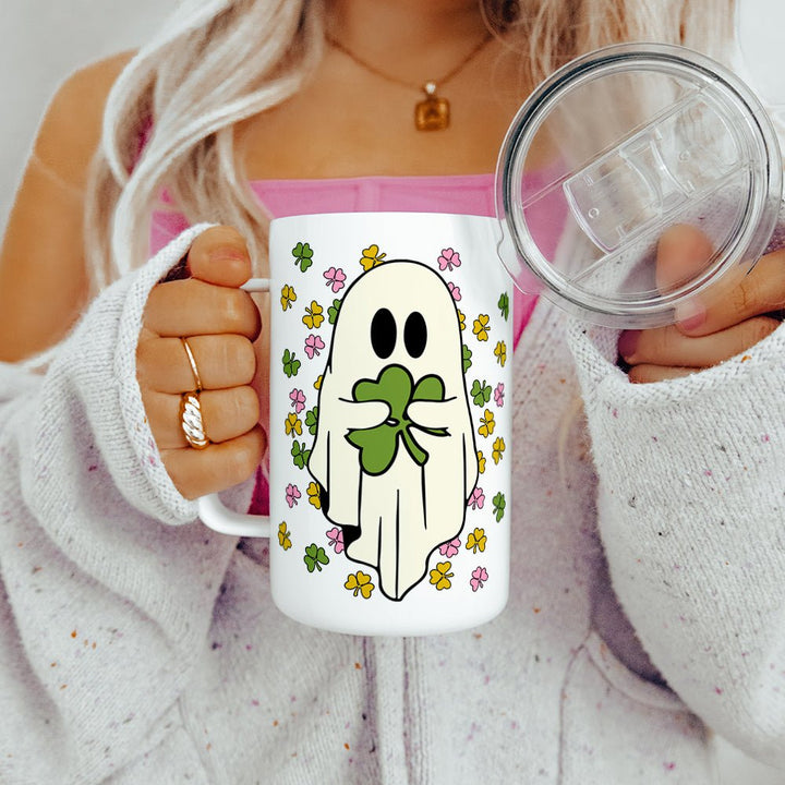 Shamrock Ghost Insulated Travel Mug - Loftipop