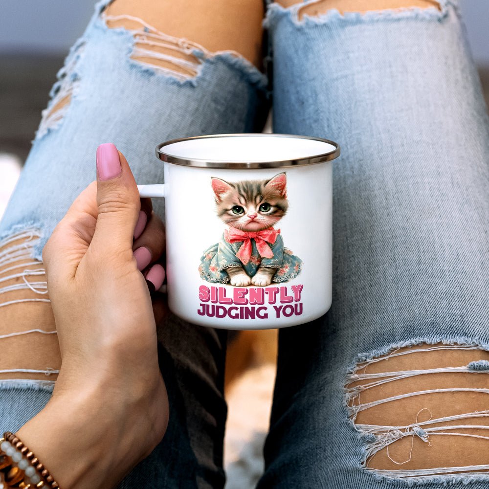 Silently Judging You Cat Camp Mug - Loftipop