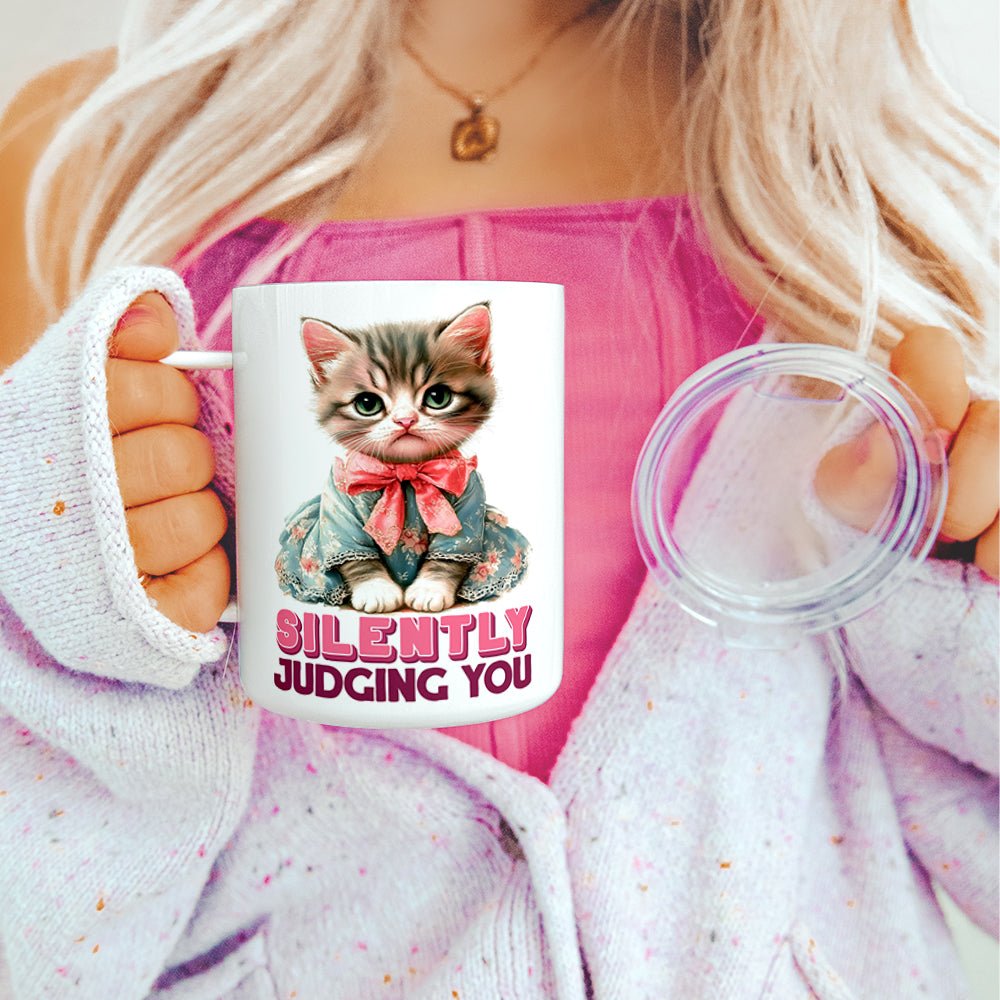 Silently Judging You Cat Insulated Travel Mug - Loftipop