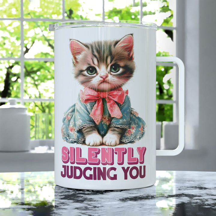 Silently Judging You Cat Insulated Travel Mug - Loftipop