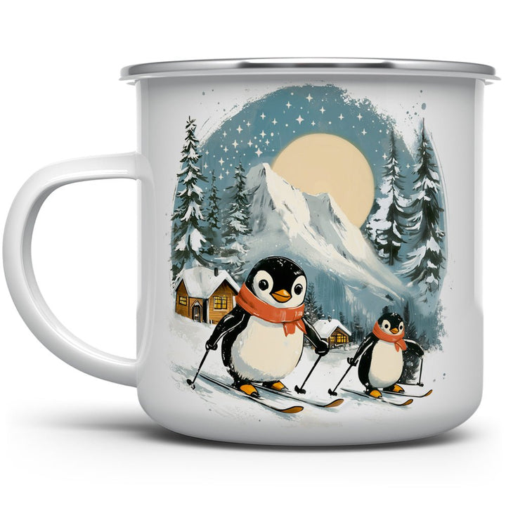 Skiing Penguins Camp Mug - Loftipop