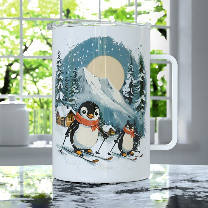 Skiing Penguins Insulated Travel Mug - Loftipop