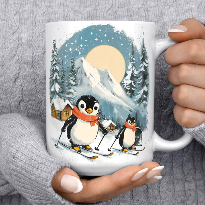 Skiing Penguins Mug - Loftipop