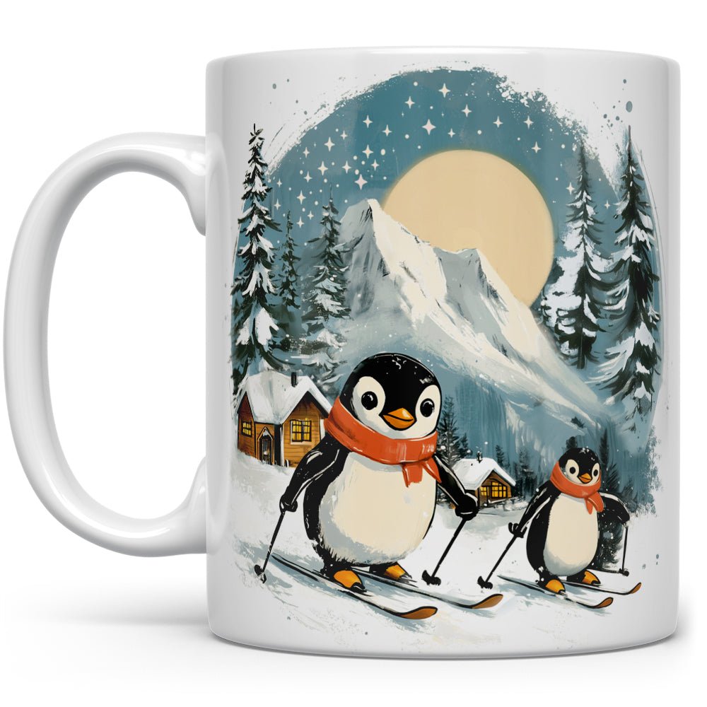 Skiing Penguins Mug - Loftipop