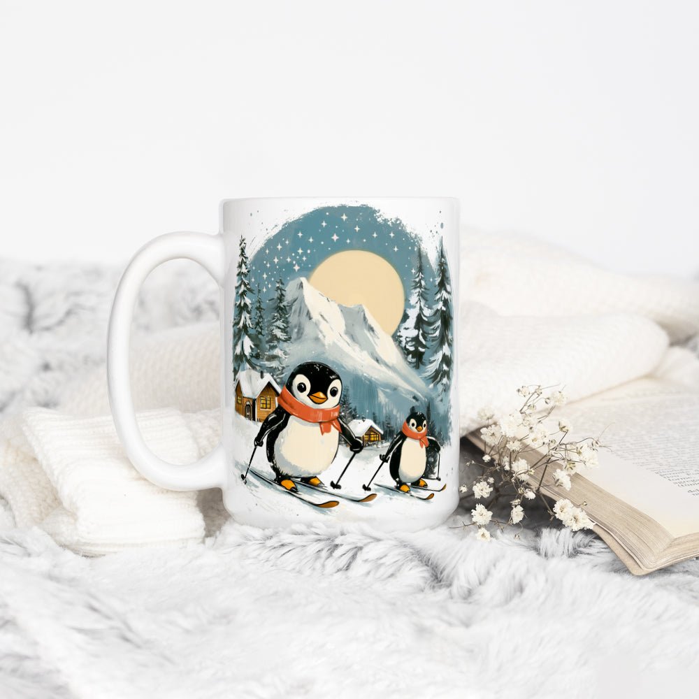 Skiing Penguins Mug - Loftipop