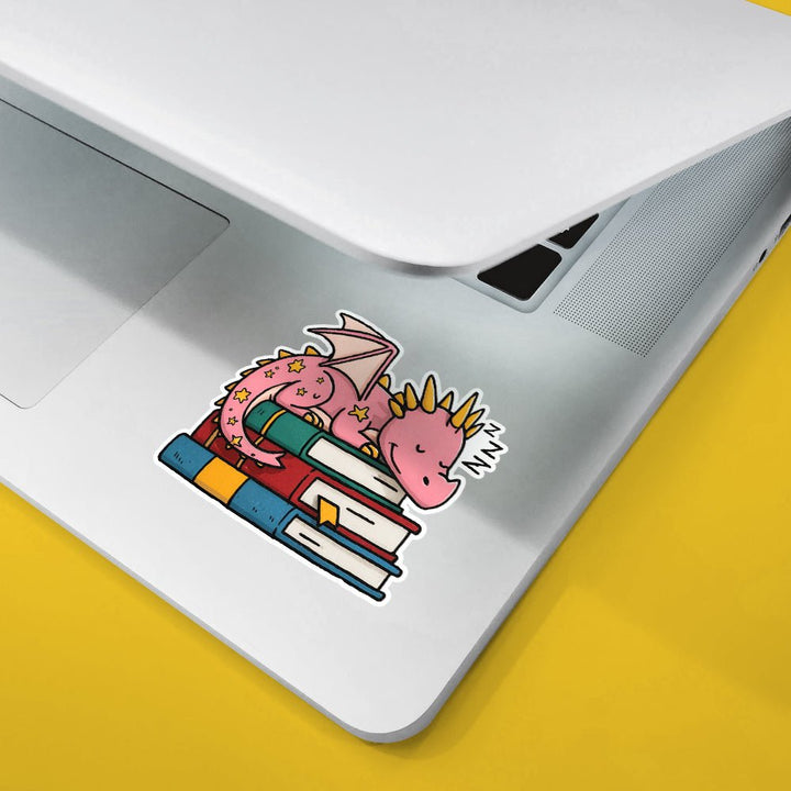 Sleeping Book Dragon Sticker - Loftipop
