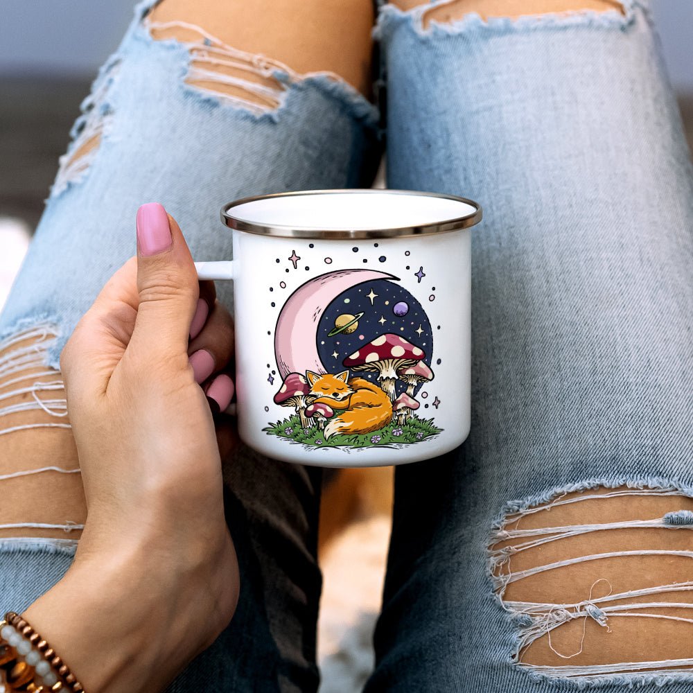 Sleeping Moon Fox Camp Mug - Loftipop