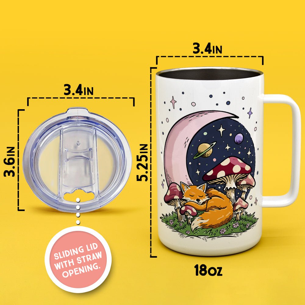 Sleeping Moon Fox Insulated Travel Mug - Loftipop